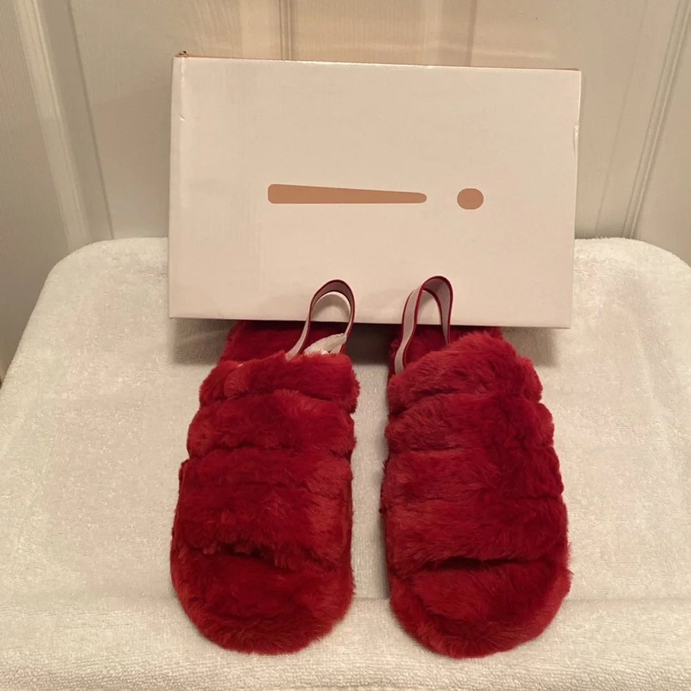 Brand New Miss Morei Red Open Toe Slippers…size 10 - Picture 3 of 8
